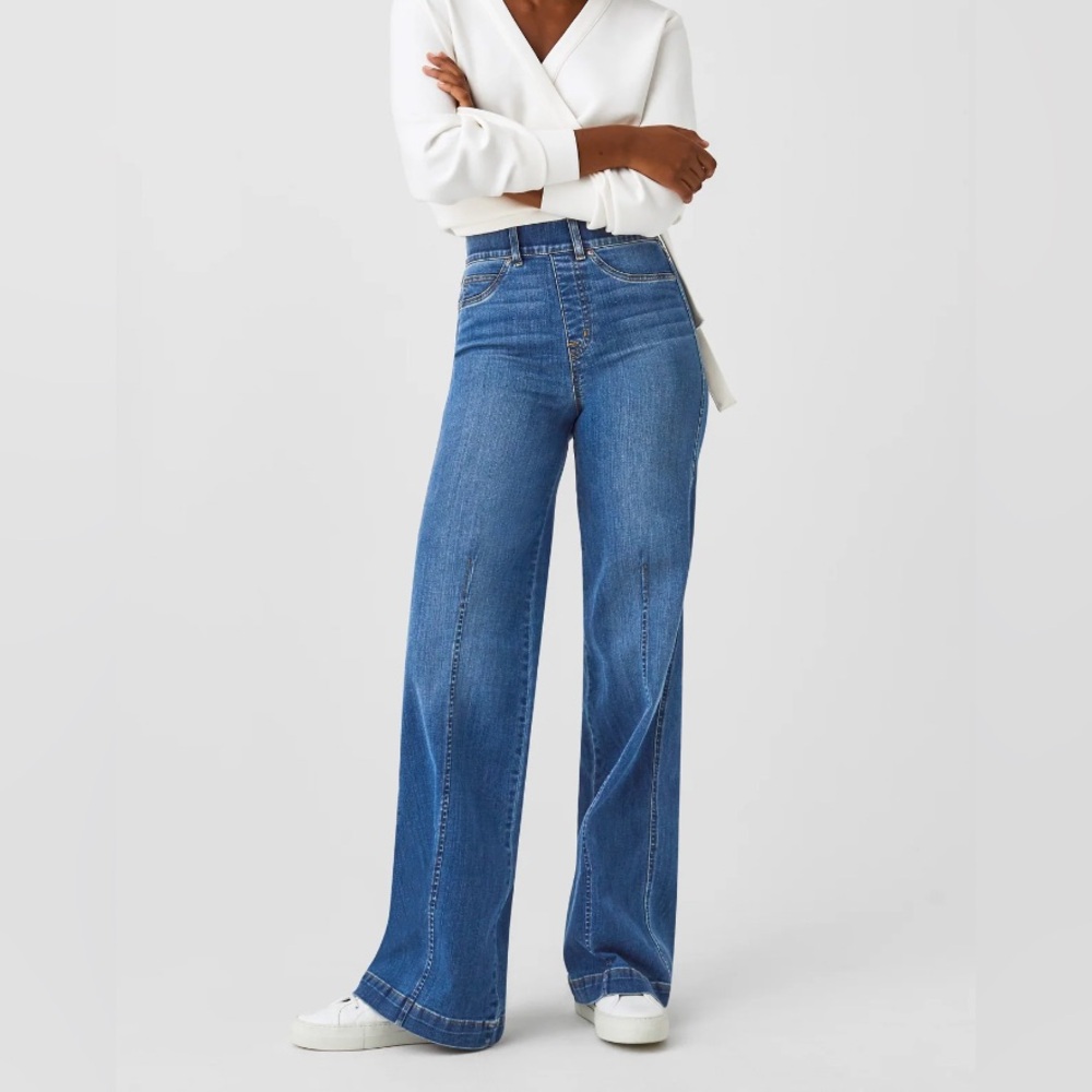 NWT Spanx Seamed Front Vintage wide leg Jean size M/M